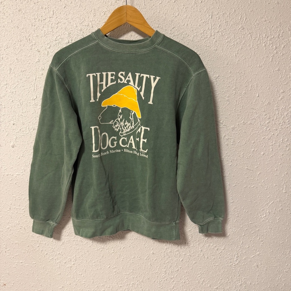 The Salty Dog Cafe Green Graphic Sweatshirt Small